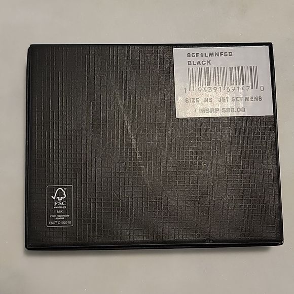 NIB MICHAEL KORS BLACK SILVER MONOGRAMMED LEATHER WALLET BILLFOLD - Picture 5 of 5